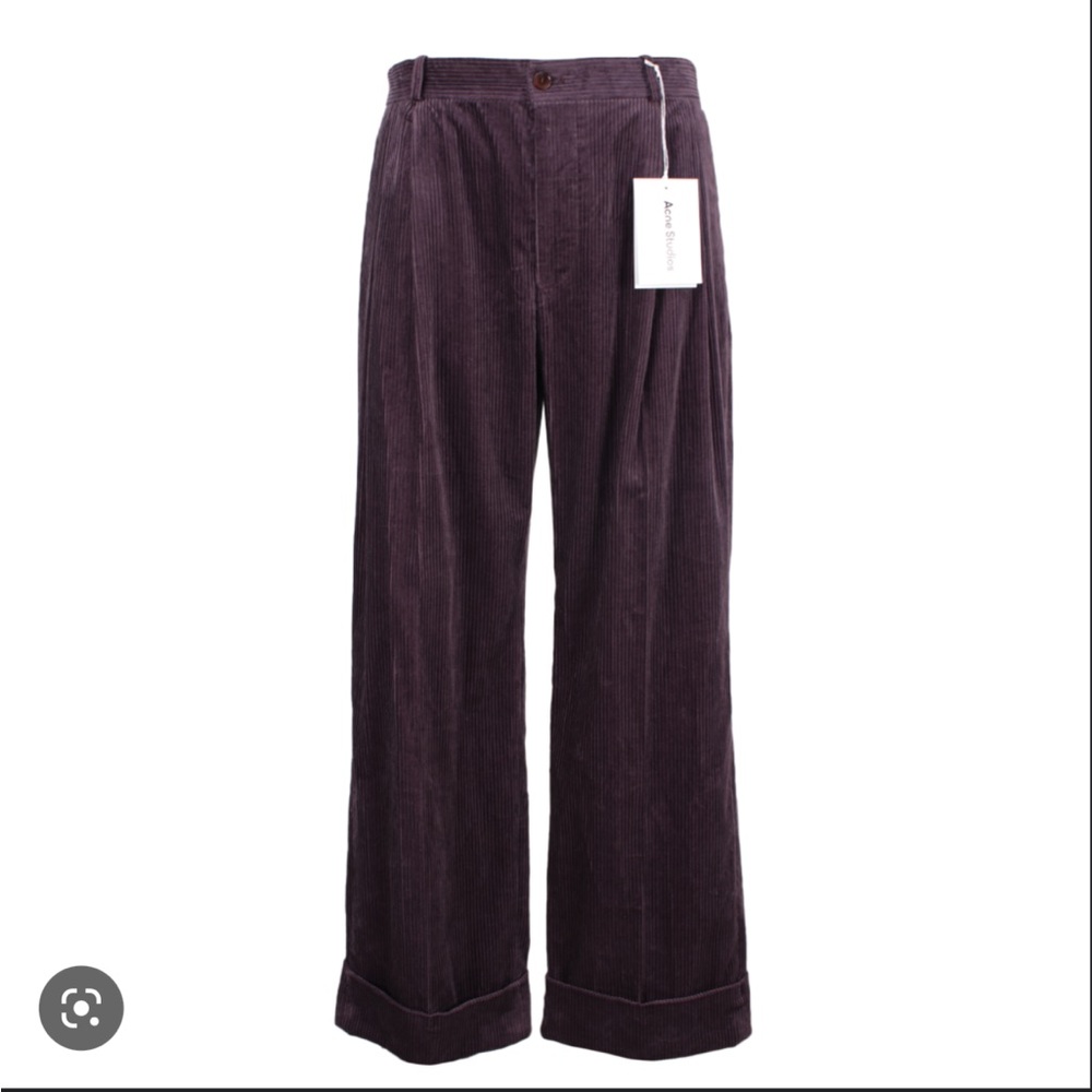 Acne Studios Purple Corduroy Wide Leg Pant Size 32/33